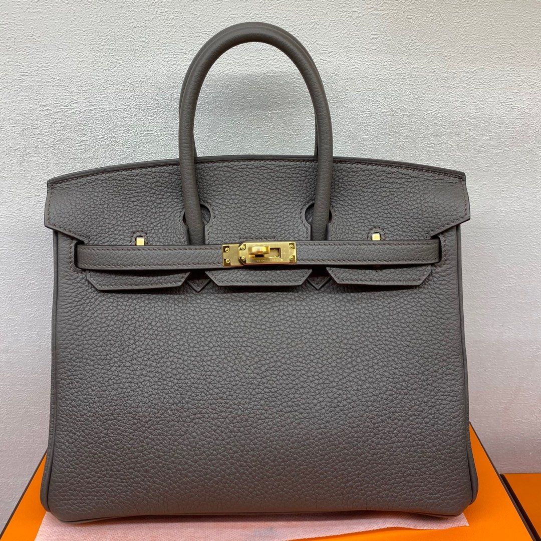 Hermes Birkin 25 Etain Color Togo Leather Gold Hardware