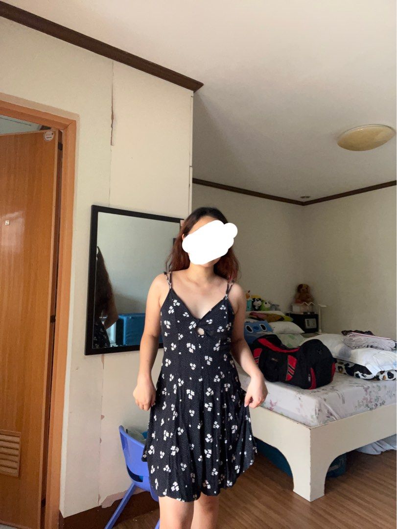 H M Black Floral Dress Women s Fashion Dresses Sets Dresses