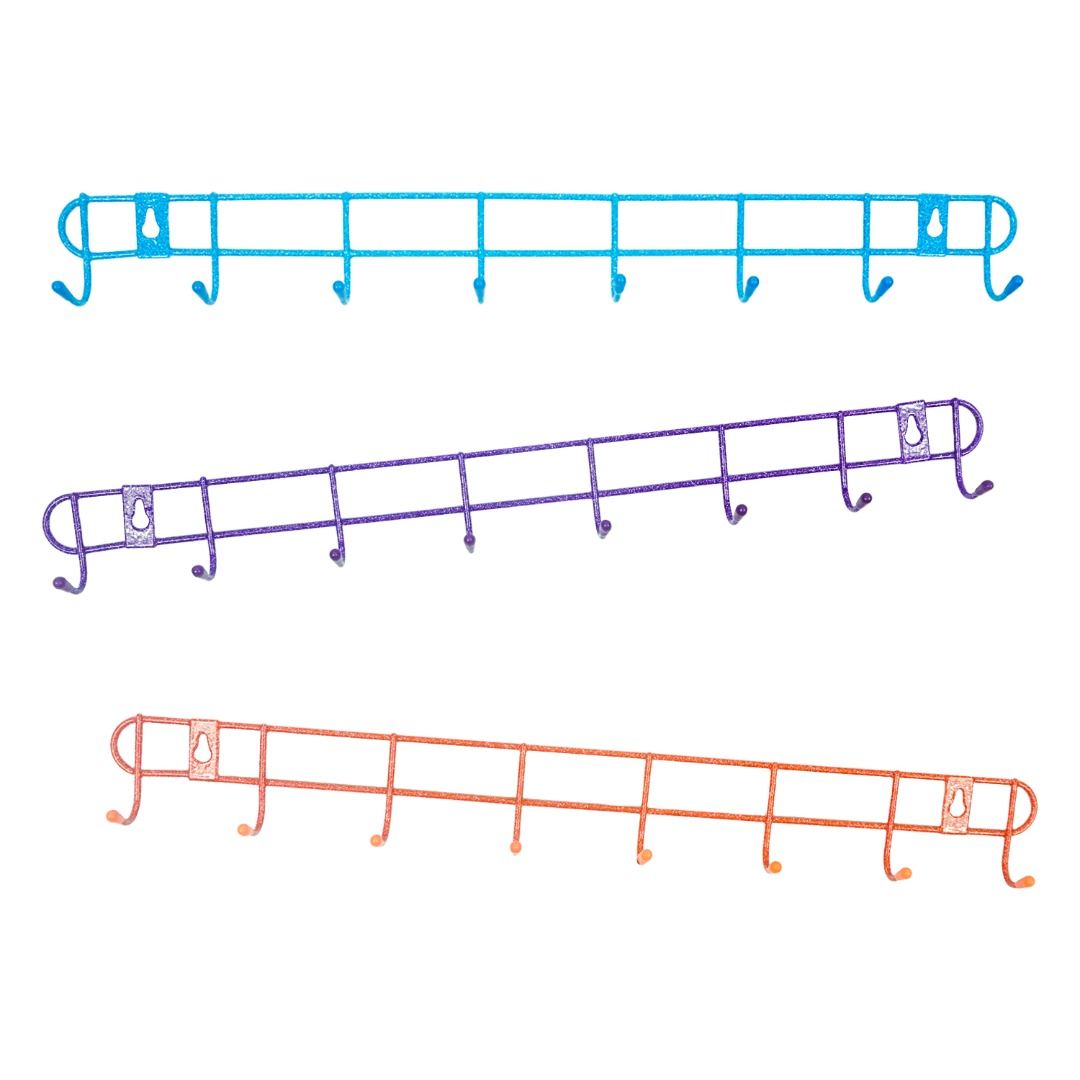 Hook Racks Wall Mounted Plastic Coated Metal Hooks Clothes Towel Hanger