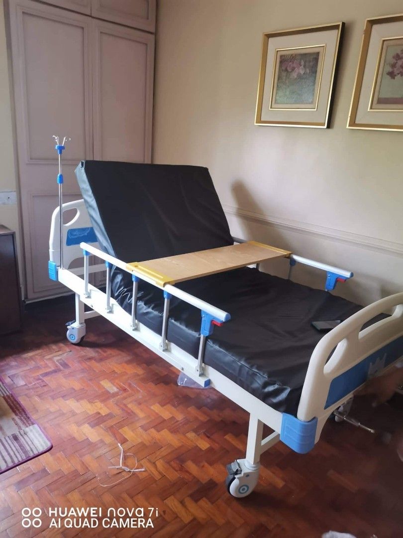 Hospital bed two crankz, Furniture & Home Living, Furniture, Bed Frames