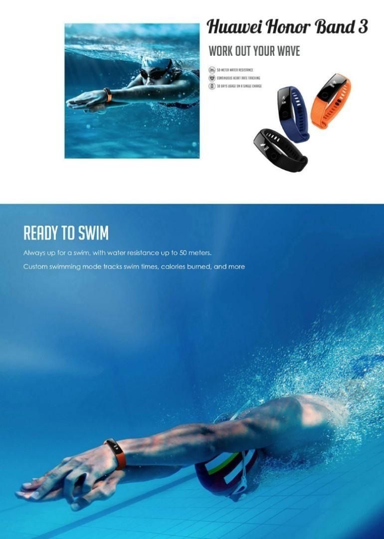 Huawei honor band 3 swimming shop
