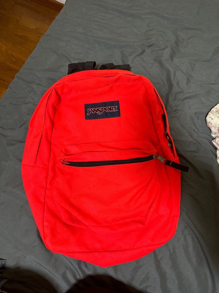 fluorescent red jansport backpack Big Student Pink Dots with space for electronics Jansport Backpack Red - JanSport
