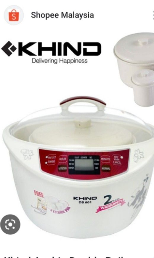 Khind Double boiler Pot (3.2L), TV & Home Appliances, Kitchen