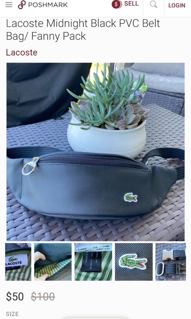 Lacoste PVC Beltbag in Midnight Black