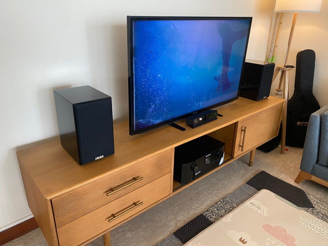 Large TV Console solid wood, Furniture & Home Living, Furniture, TV