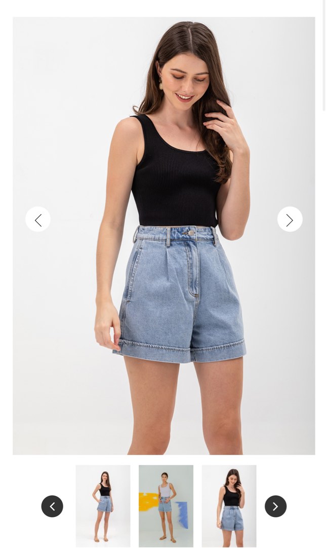 LISETTE HIGH WAIST CUFFED DENIM SHORTS