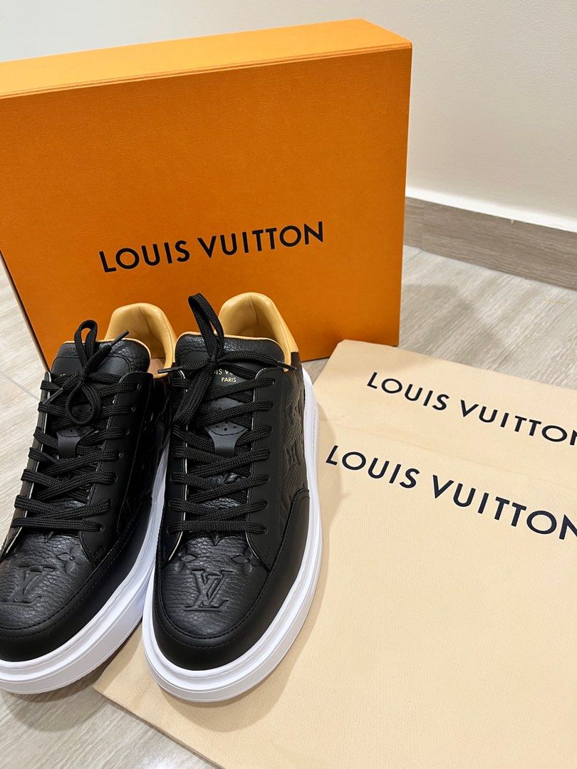 Beverly hills leather low trainers Louis Vuitton Black size 11 UK in  Leather - 31740653