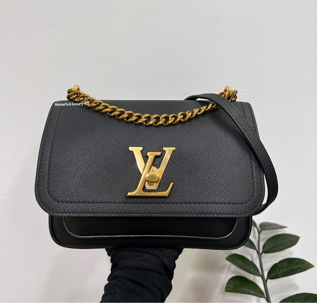 Replica Louis Vuitton Lockme Chain PM Bag In Griege Leather M57072