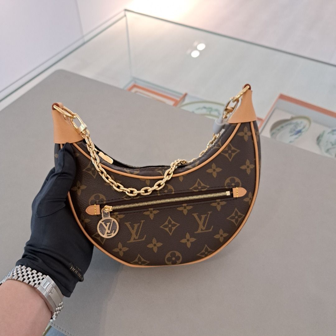 LOUIS VUITTON LOOP BAG (M81098) MONOGRAM EBENE, WITH CHAIN, STRAP, DUST  COVER & BOX, Luxury, Bags & Wallets on Carousell