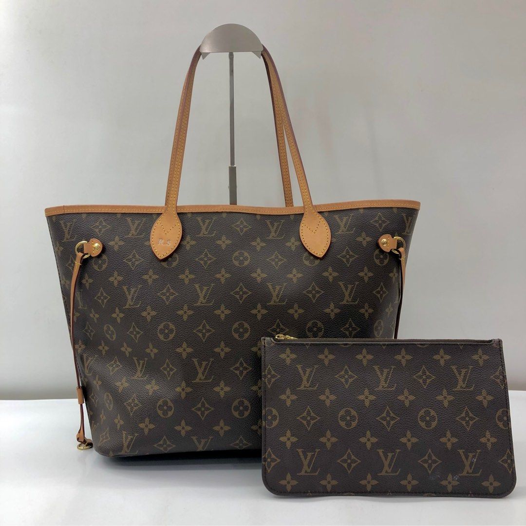 DISCOUNTED] LOUIS VUITTON M40995 MONOGRAM NEVERFULL MM RFID W/POUCH &  INITIALS TOTE BAG 237012508 “, Luxury, Bags & Wallets on Carousell