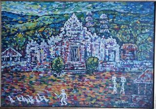Lukisan Arie Smit 1989, acrylic on canvas, 42 x 60 cm