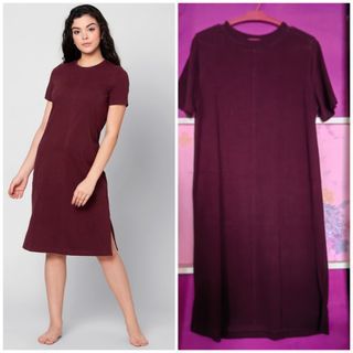Maroon shirt dress