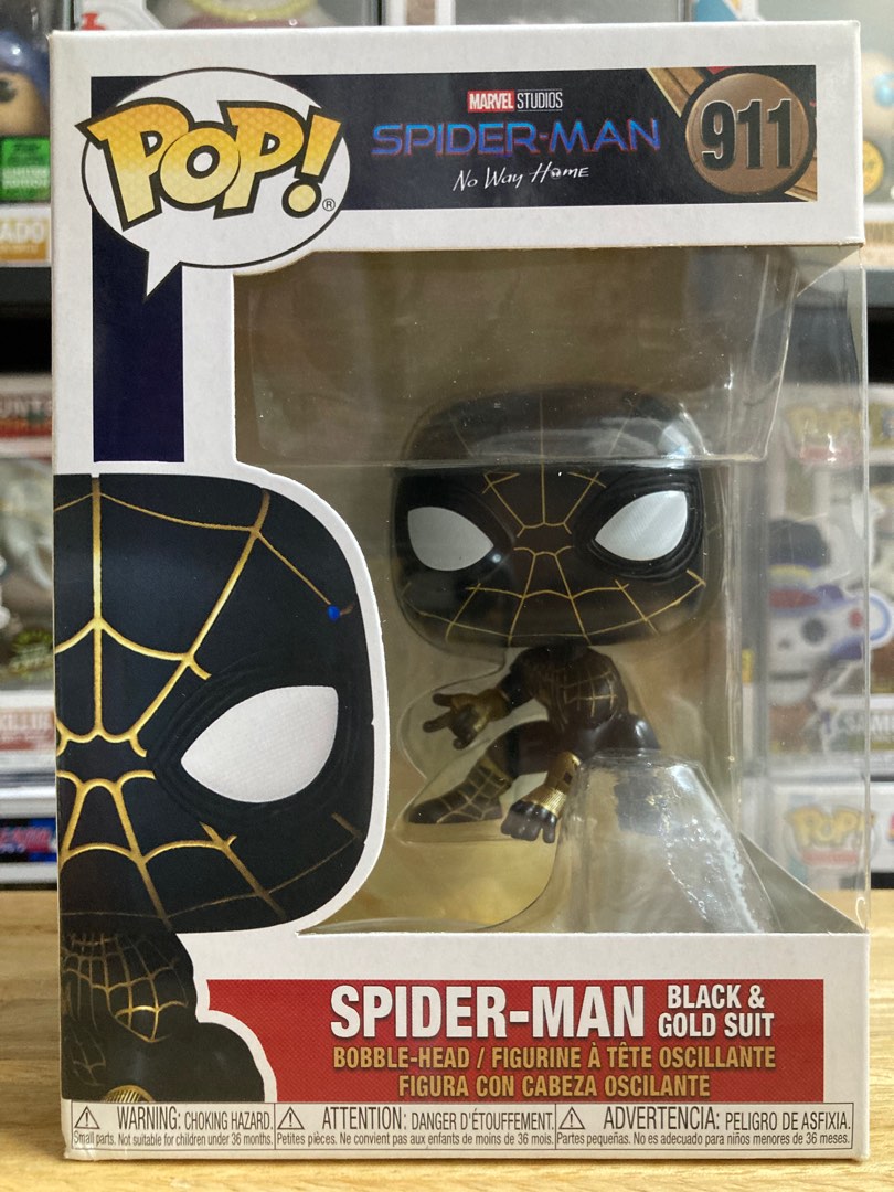 Marvel Spider-Man No Way Home Spider-Man Black & Gold Suit Funko Pop,  Hobbies & Toys, Toys & Games on Carousell