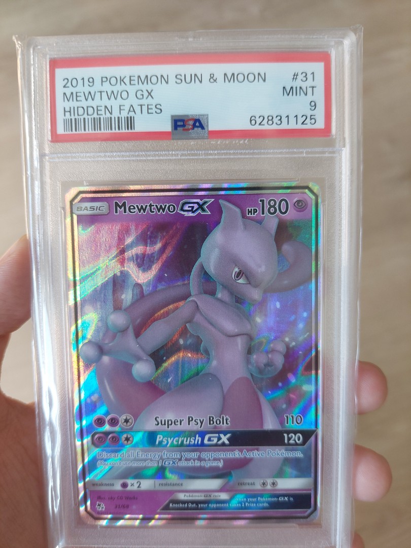 PSA 9 Pokemon Mewtwo GX #31 Sun & Moon Hidden Fates