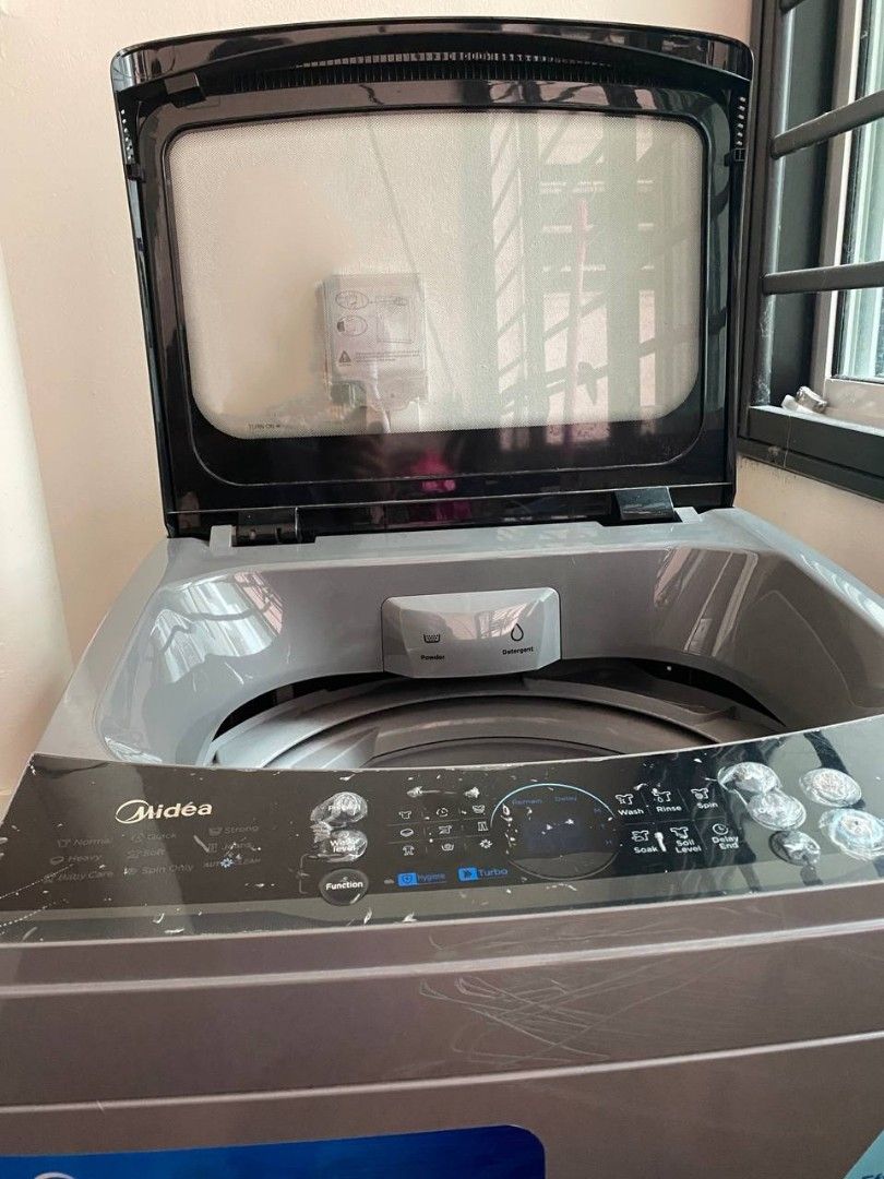 Midea Healthguard Hygiene+ MA200W75 7.5kg top load washing machine, TV