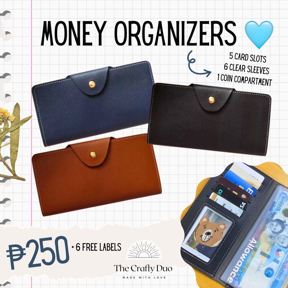 Money Organizer / Budget Planner Wallet Type Vegan Leather Marikina