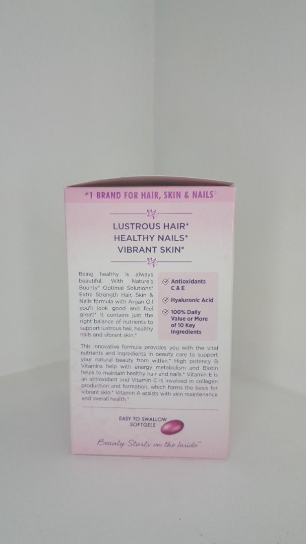 Nature's Bounty Extra Strength Hair, Skin & Nails – 150 Kapseln Mit Biotin, Antioxidantien & Hyaluronsäure