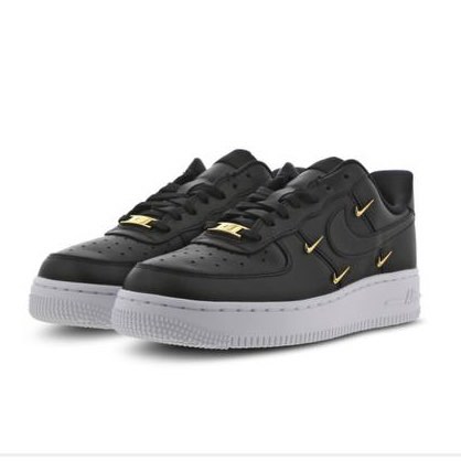 Nike Air Force 1 Luxury Black Gold Swooshes Women s Fashion