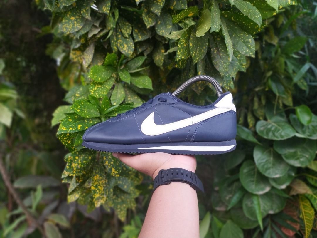 nike cortez leather navy blue