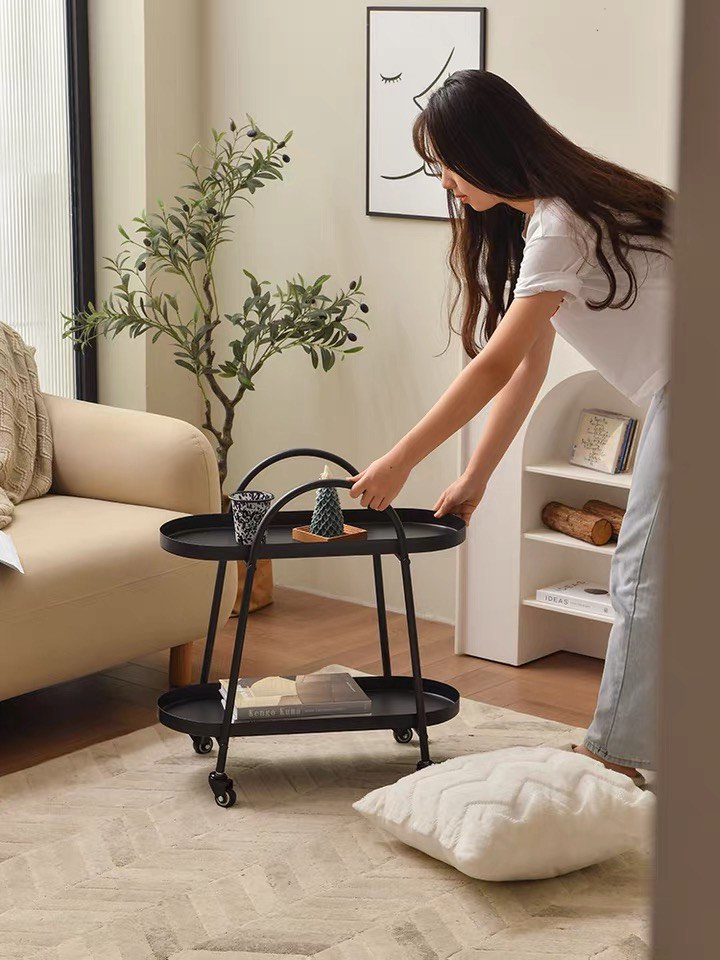 Nordic Black Trolley, Furniture Home Living, Furniture, Shelves