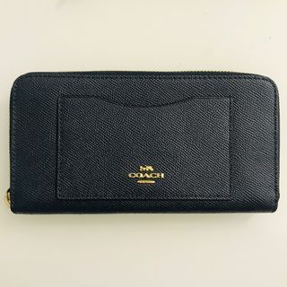 NWT COACH ACCORDION ZIP WALLET IN CROSSGRAIN LEATHER F54007 MIDNIGHT BLUE