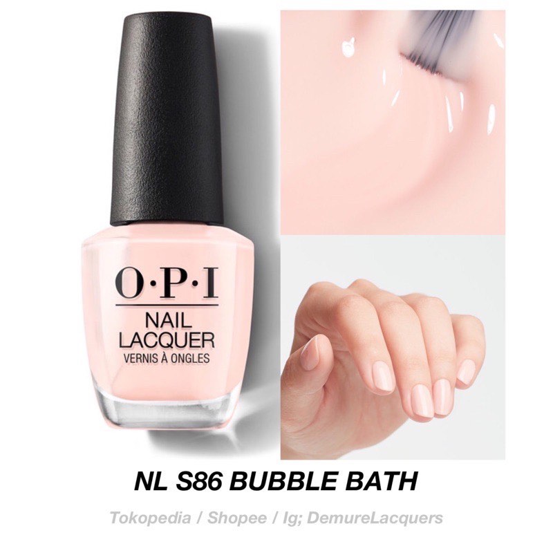 OPI Nail Lacquer Bubble Bath Nail Polish Kutek Nude Pink, Kesehatan
