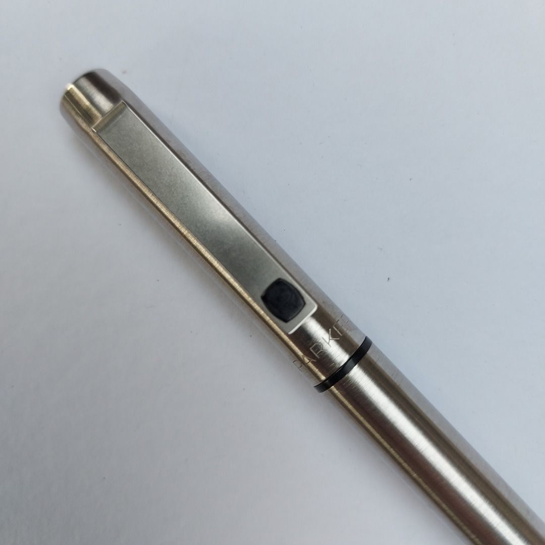 Parker Pens - Vintage Parker 25 Stainless Steel Silver/Black Fountain ...
