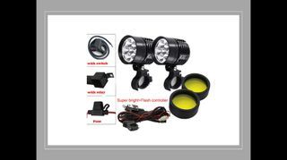 Motorcycle LED Auxiliary Foglight 12000 Lumens Complete Set