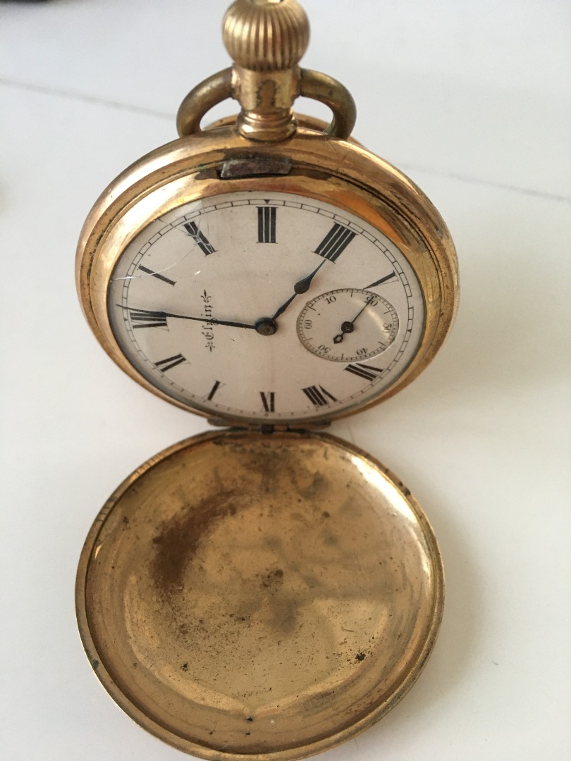 Elgin gold sales plated pocket watch