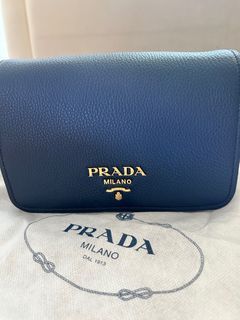 Prada Beige Vitello Phenix Leather Double Zip Crossbody Bag 1BH079