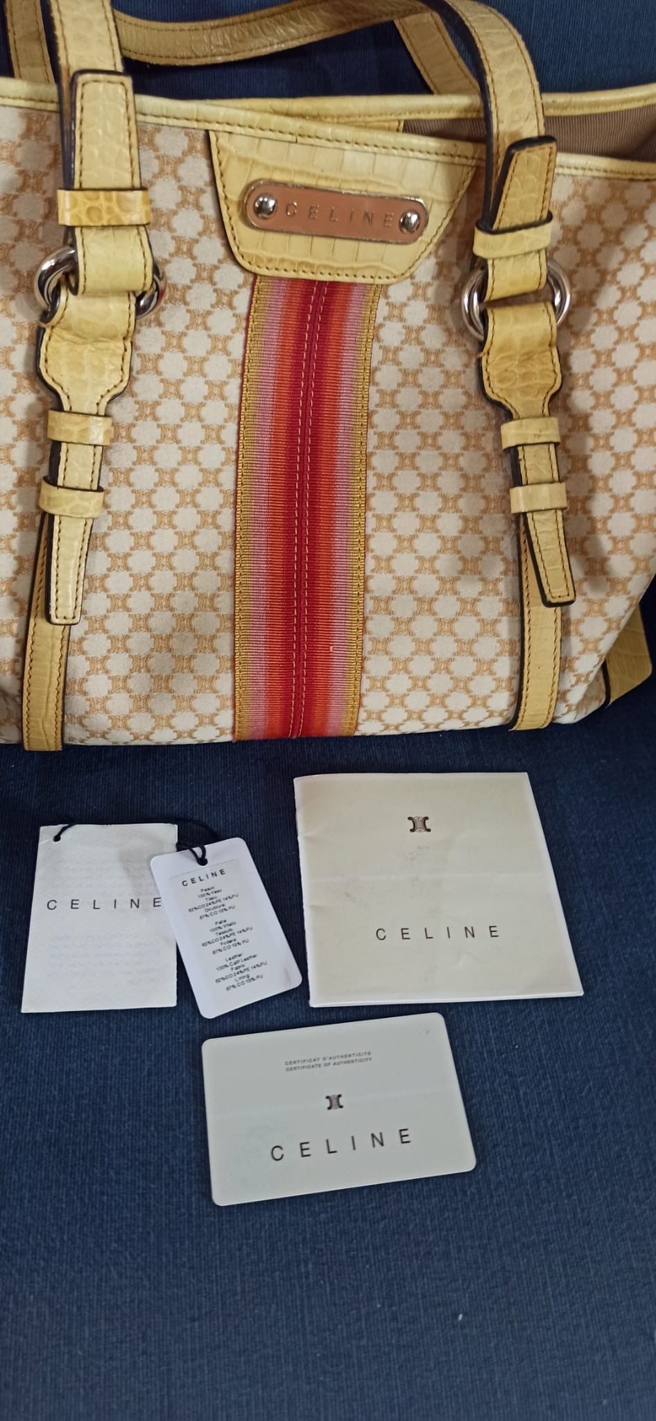 Pre loved CELINE Yellow CarryAll Tote