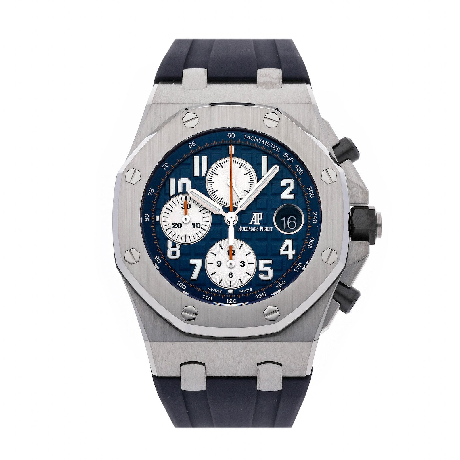 Audemars Piguet - Authenticated Royal Oak Offshore Watch - White Gold Blue For Woman, Very Good condition