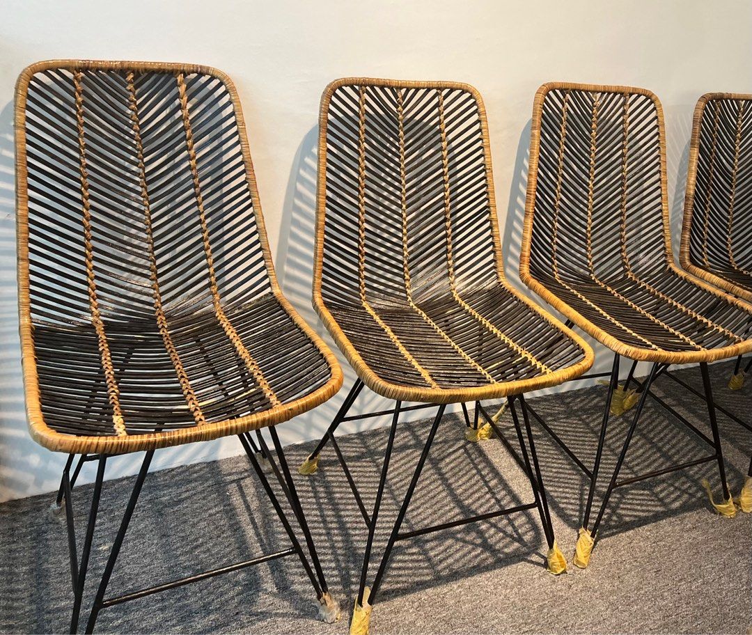 Rattan Chairs (metal legs) on Carousell