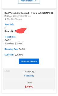 Red Velvet cat 2 ticket