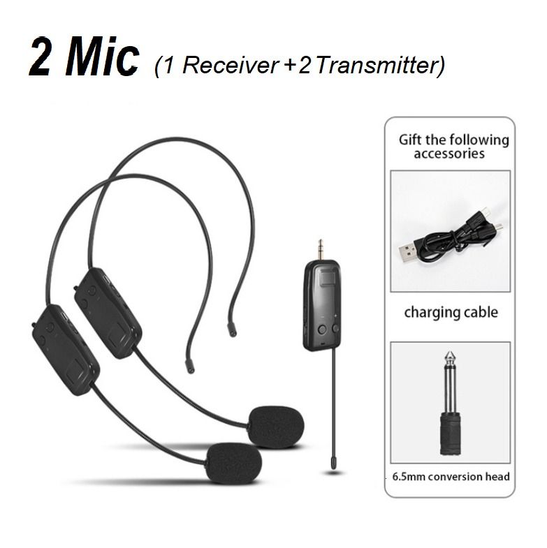 Refutuna Z109 UHF Wireless Microphone Headmounted One Drag Two Anti