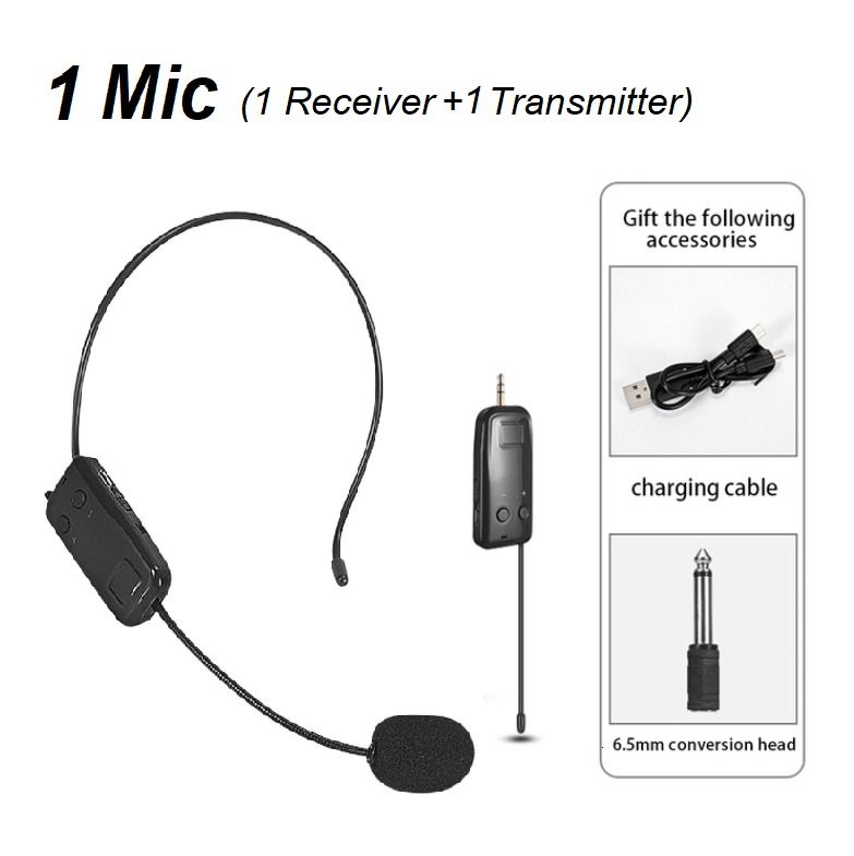 Refutuna Z109 UHF Wireless Microphone Headmounted One Drag Two Anti