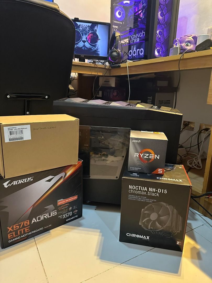 Ryzen 5 3600x, x570 Aorus Elite, Noctua NH-D15, Seasonic Prime Platinum ...