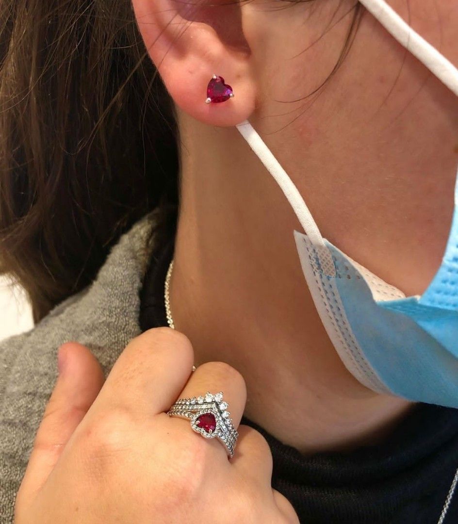 Elevated heart shop earrings pandora