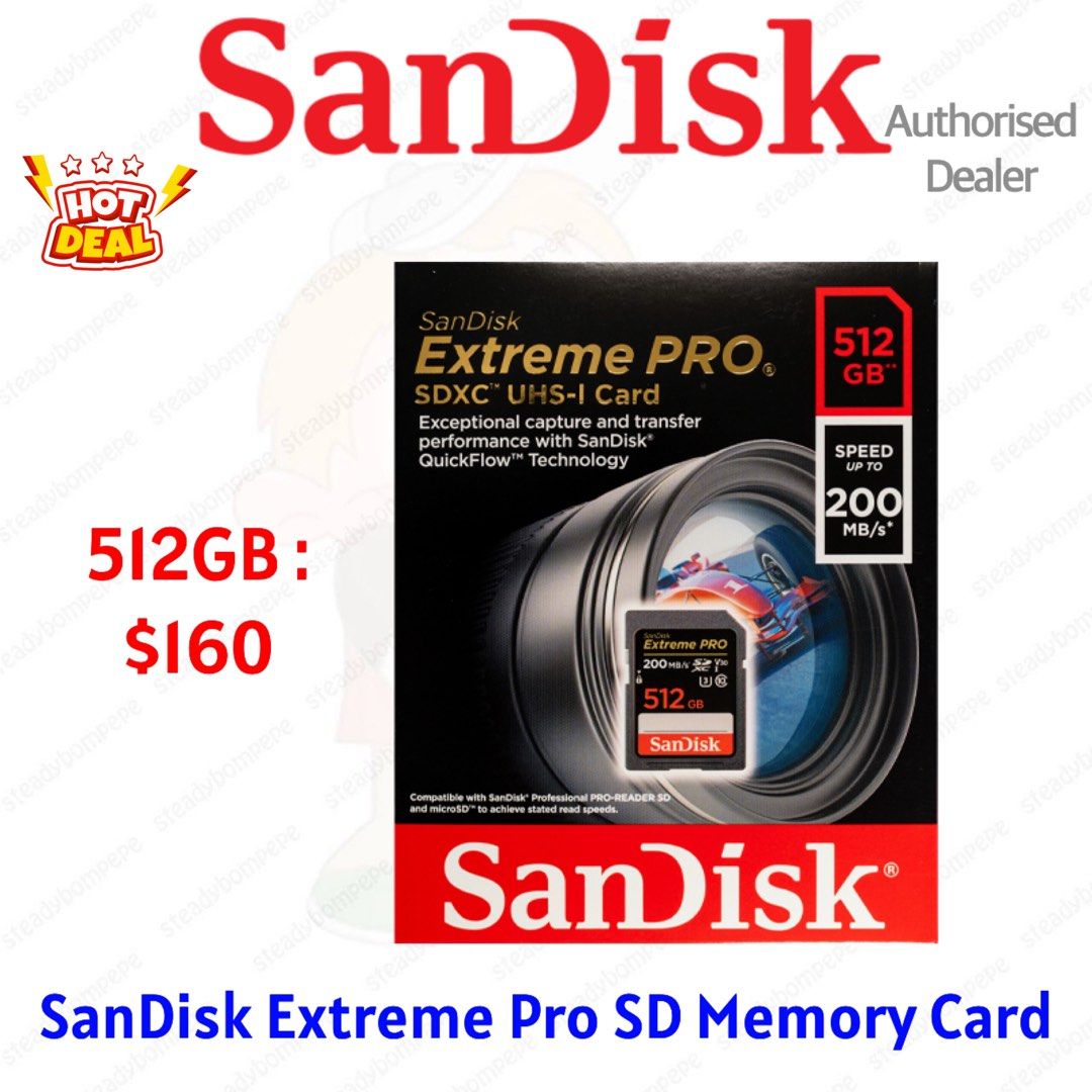 SanDisk Extreme PRO 512GB MicroSDXC Card – UHS, Class 10, 200 MB/s – Includes SD Adapter