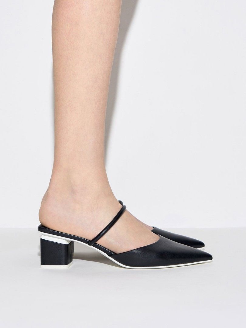 Sepatu Block Buckle Heels Block Heels Mary Jane Mules Women's