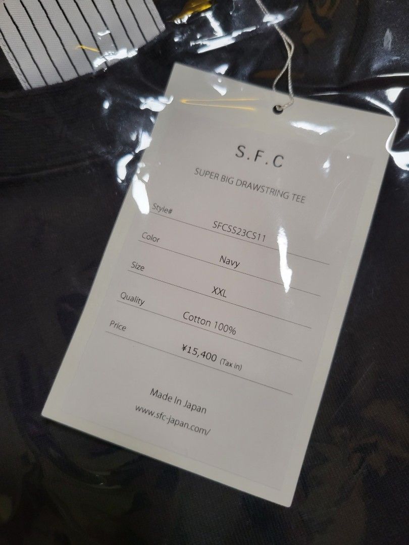 SFC SUPER BIG DRAWSTRING TEE Navy XXL, 男裝, 上身及套裝, T-shirt