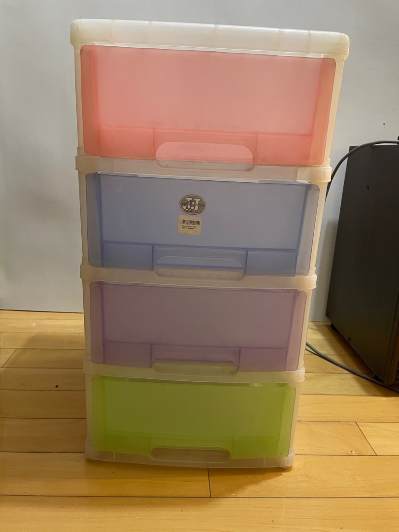 4 Drawer Plastic Shelving 傢俬＆家居, 傢俬, 書櫃、櫃子及架 Carousell