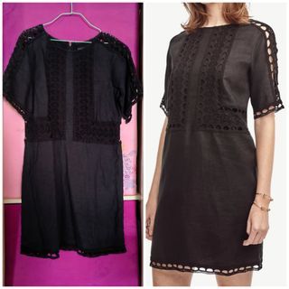 Size S Ann Taylor black linen/cotton  dress