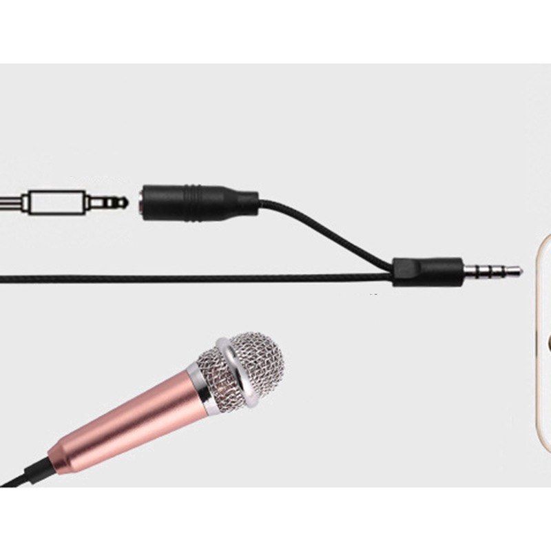 Portable 3.5mm Stereo Studio Mic KTV Karaoke Mini Microphone For Smart  Phone Laptop PC Desktop Handheld Audio Microphone