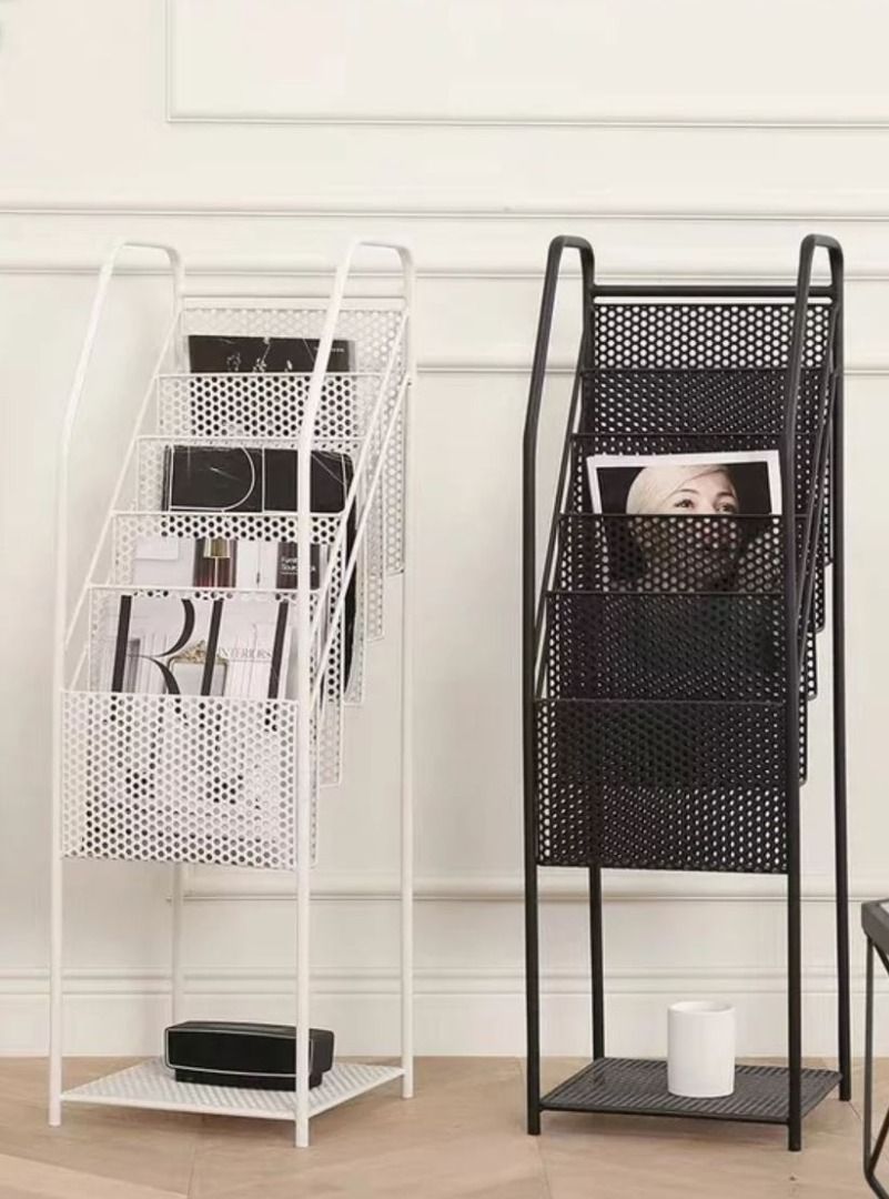 STIRLING Modern Industrial Mesh Magazine Rack, Furniture & Home Living ...
