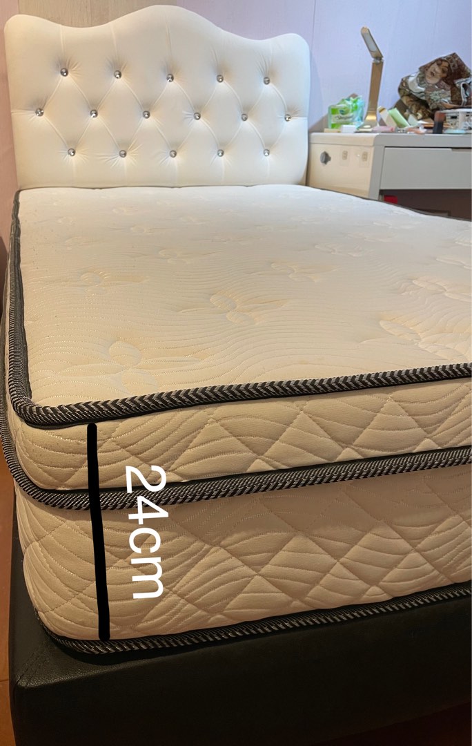 Super single bed and mattress, Furniture & Home Living, Furniture, Bed