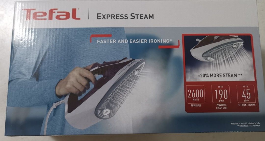 TEFAL EXPRESS STEAM IRON FV2869, TV & Home Appliances, Irons & Steamers ...