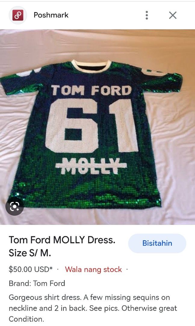 Tom Ford Molly Sequin Jersey Dress Women s Fashion Tops Shirts on Carousell