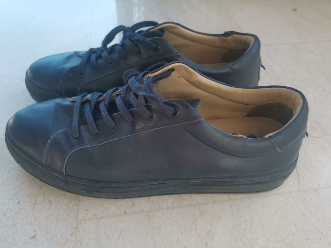 tommy hilfiger blue leather shoes