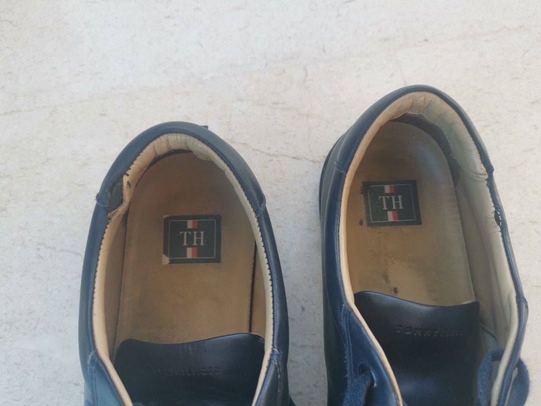 tommy hilfiger blue leather shoes